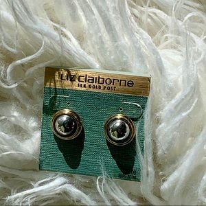 2 toned round Liz Claiborne earrings.  NWT.